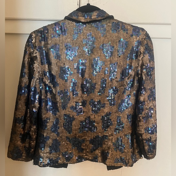 Adrianna Papell Sequin Leopard Blazer size 4 - Picture 3 of 5